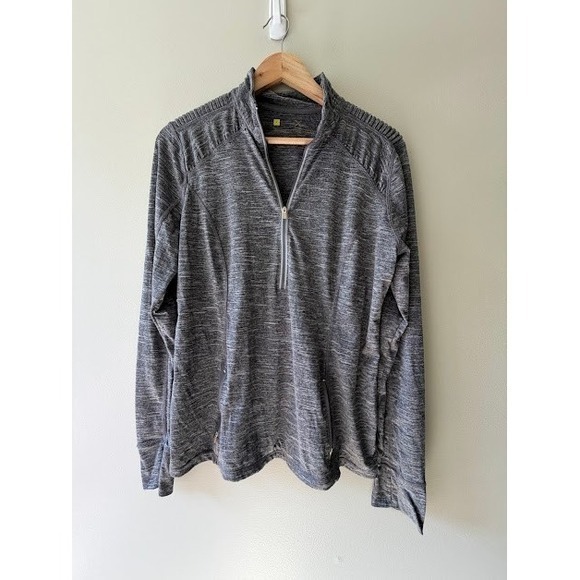 Xersion Tops - Athleisure Gorpcore Xersion Quarter Zip Pullover Large Grey Space Dye Sporty Top